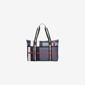 Check Pattern Tote Bag Grey